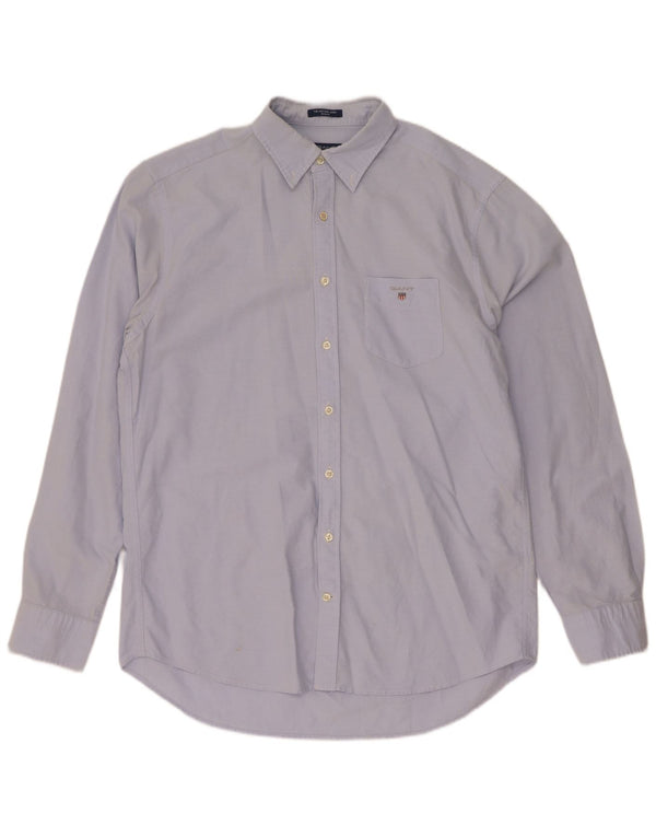 Gant herre Regular Fit skjorte størrelse 41/42 16 1/2 Large Blue Cotton