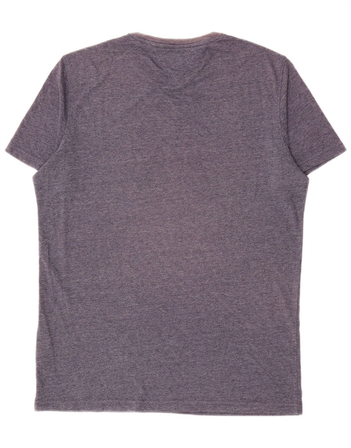 Tommy Hilfiger Herre T-Shirt Top Large Navy Blue Flecked Polyester