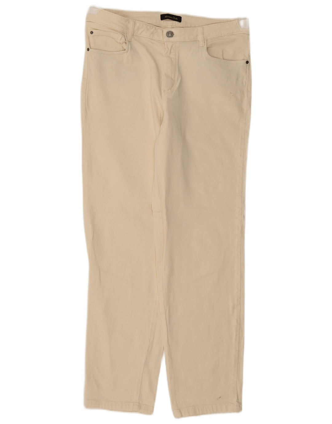 Massimo Dutti Dame Straight Jeans EU 42 Large W32 L28 Beige