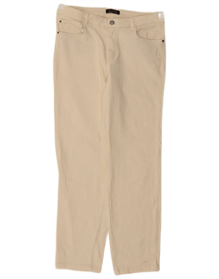 Massimo Dutti Dame Straight Jeans EU 42 Large W32 L28 Beige