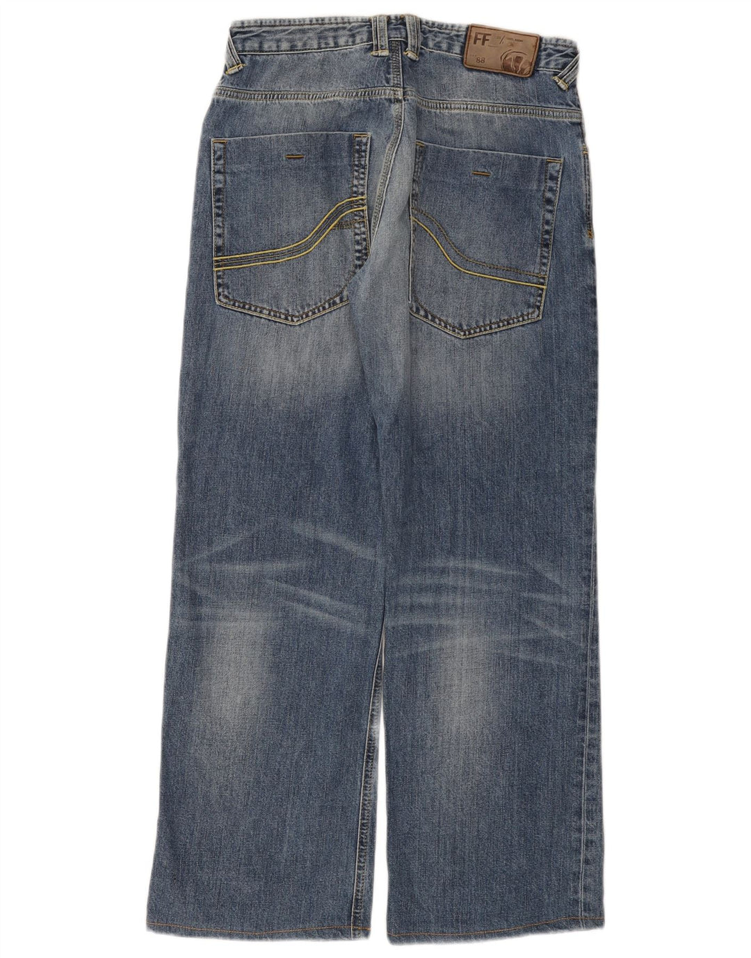 Fat Face Herre Jeans med brede ben W30 L29 Blå Bomuld