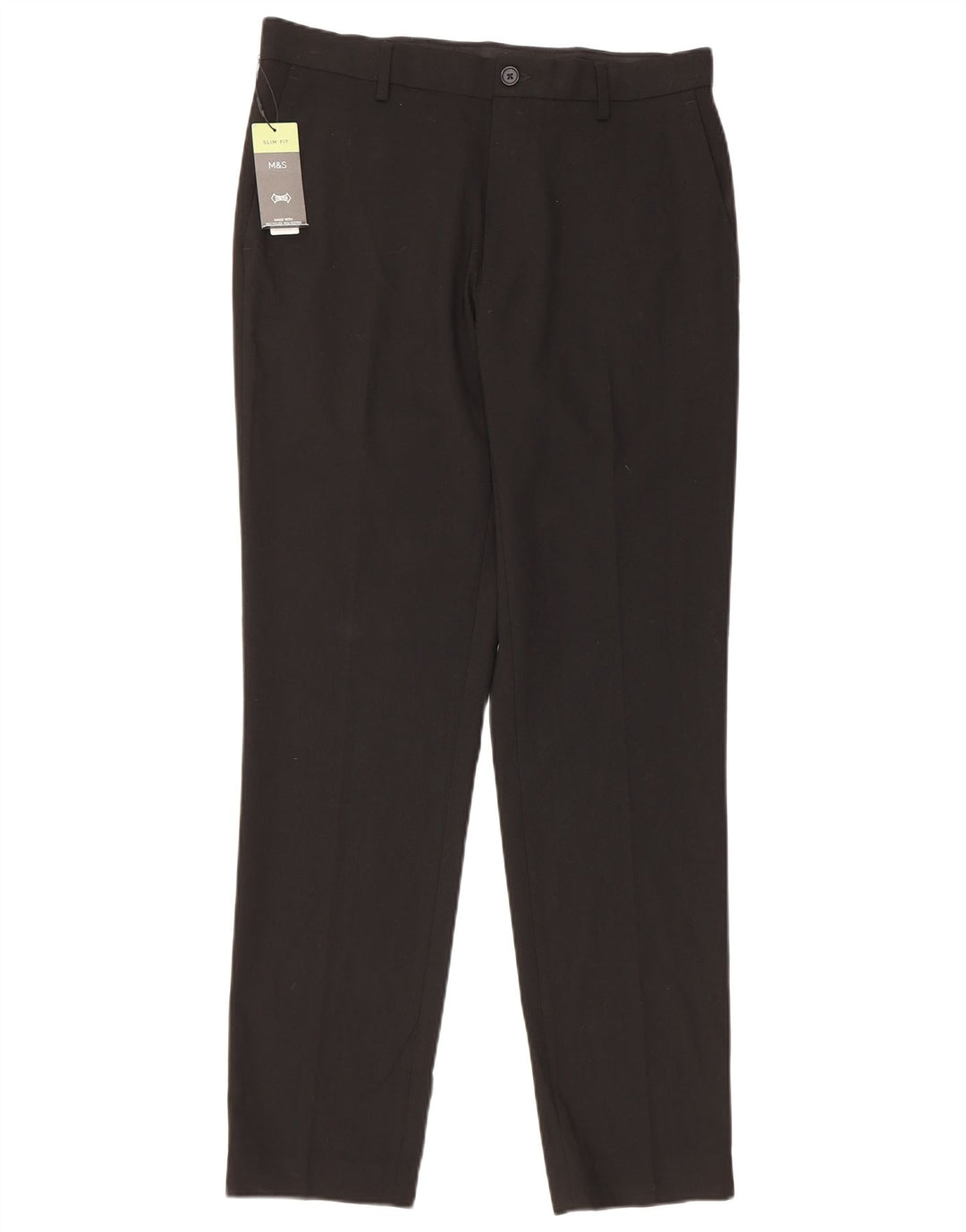 Marks & Spencer Herre Slim Fit Chino Bukser W32 L31 Sort Polyester