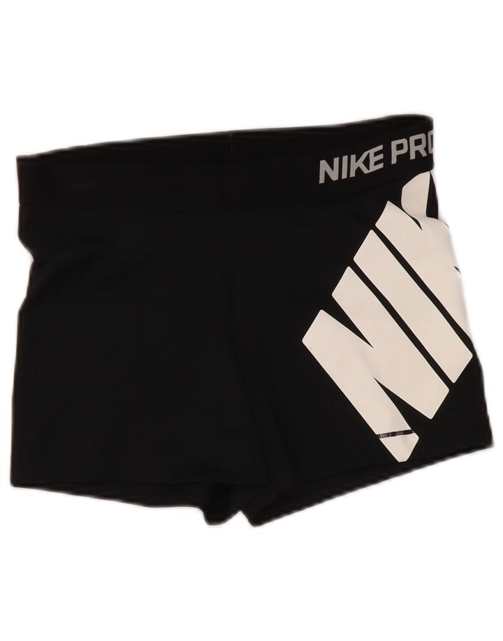Nike grafiske sportsshorts til kvinder UK 14 Large Black Polyester