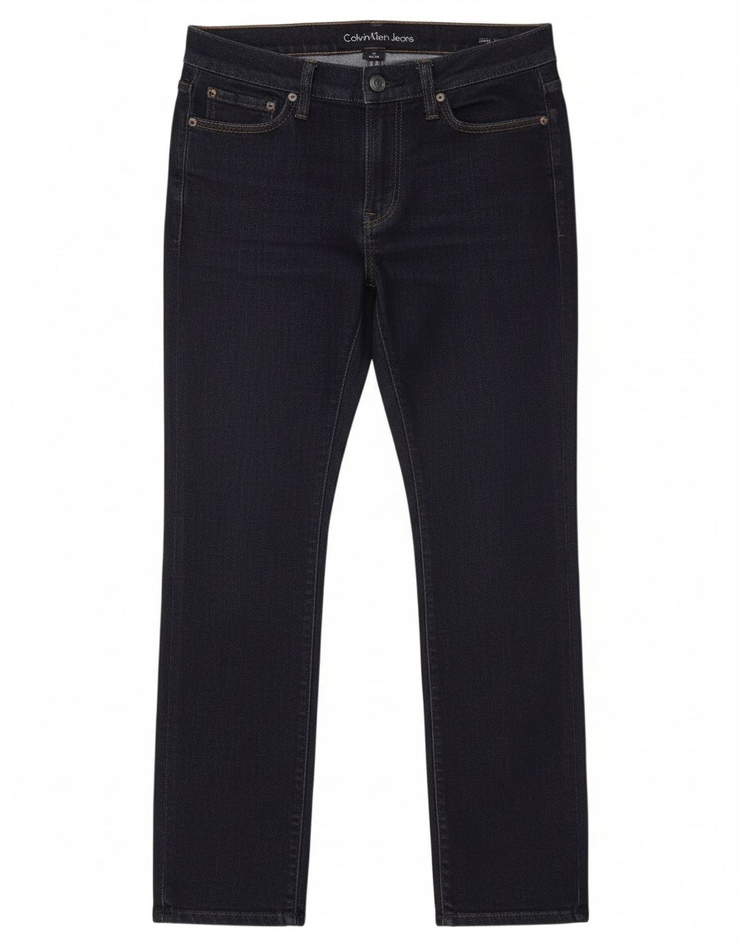 Calvin Klein Dame Straight Jeans W32 L27 Marineblå Bomuld