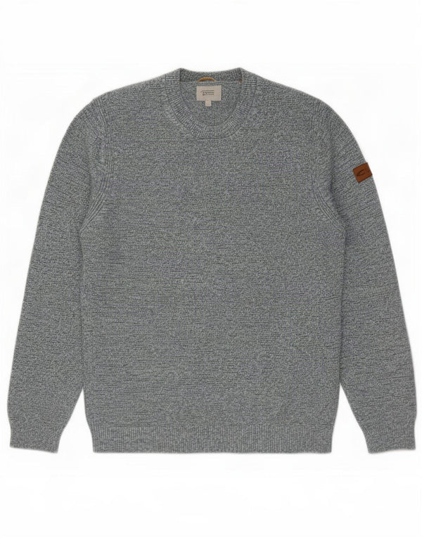 Camel Active Herre Crew Neck Jumper Sweater Large Blue Flecked Bomuld