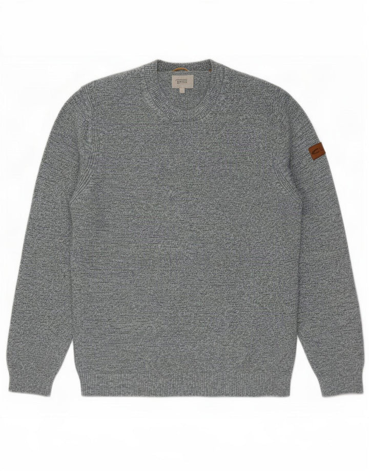 Camel Active Herre Crew Neck Jumper Sweater Large Blue Flecked Bomuld
