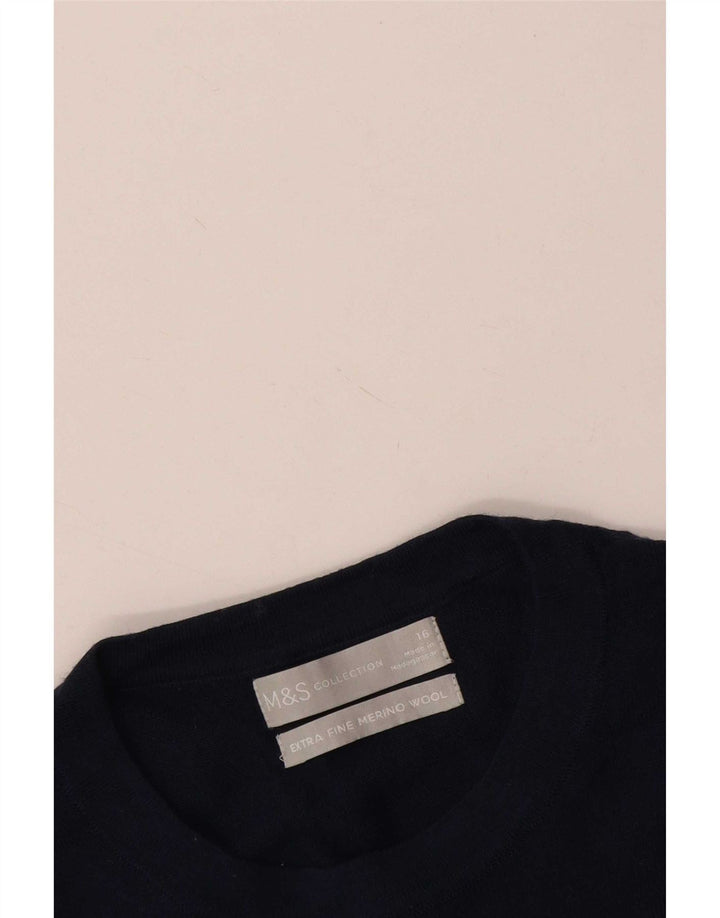 Marks & Spencer Dame sweater med rund hals DK 16 Stor marineblå
