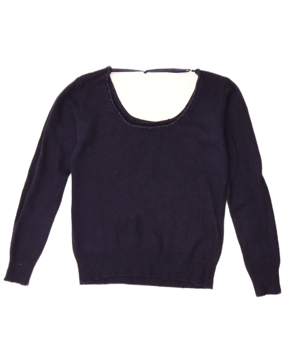 Guess Dame Boat Neck Jumper Sweater UK 14 Medium Navy Blue