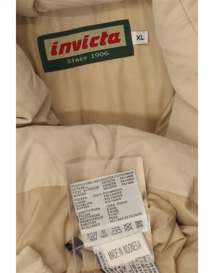 Invicta Dame Hætte Oversized Polstret Frakke UK 18 XL Beige Polyester