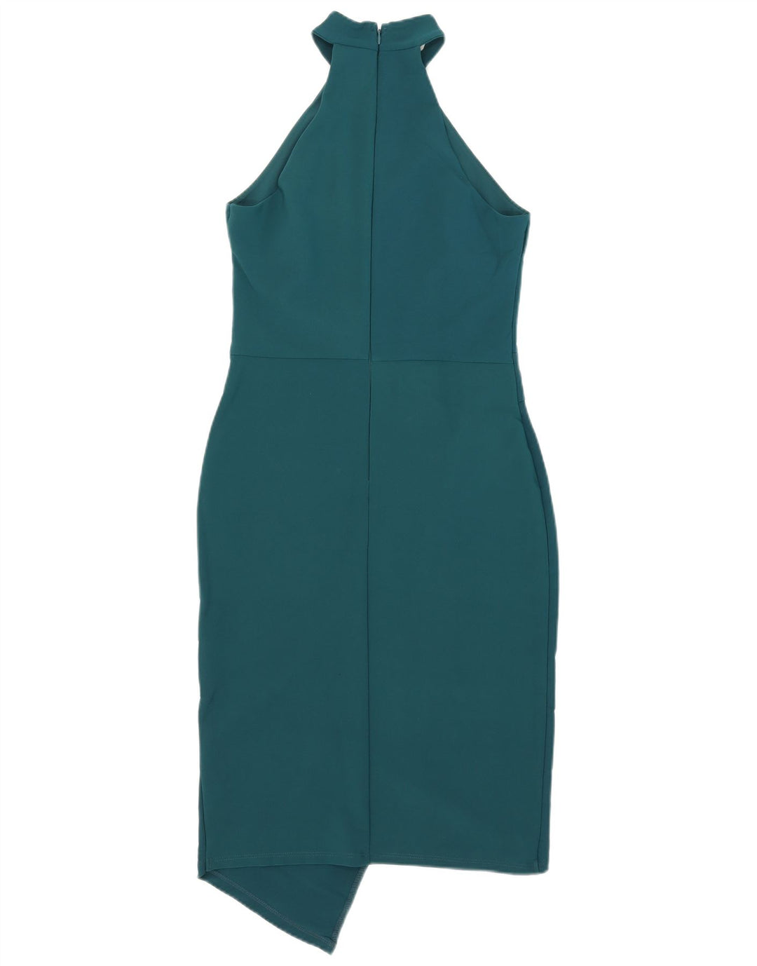 Lipsy Womens Asymmetrisk Halter Dress UK 12 Medium Green Polyester
