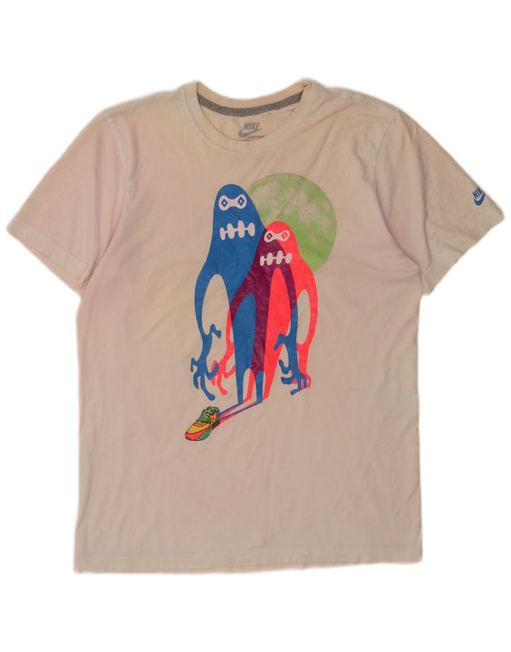 Nike Herre Standard Fit Grafisk T-shirt Top Medium White