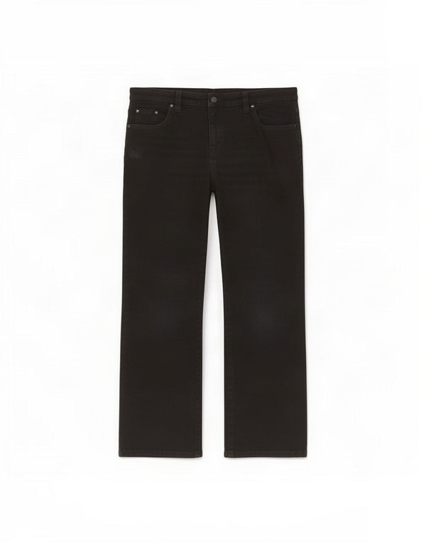 Marks & Spencer Womens Crop Straight Jeans UK 14 Large W34 L27 Black Bomuld