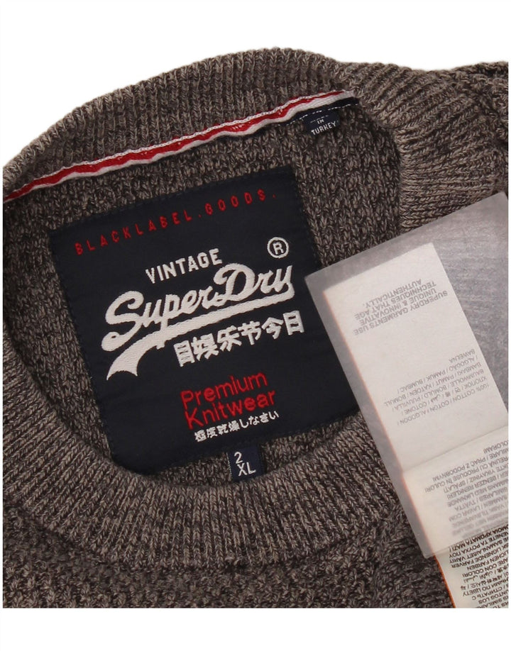 Superdry Herre sweater med rund hals 2XL grå bomuld