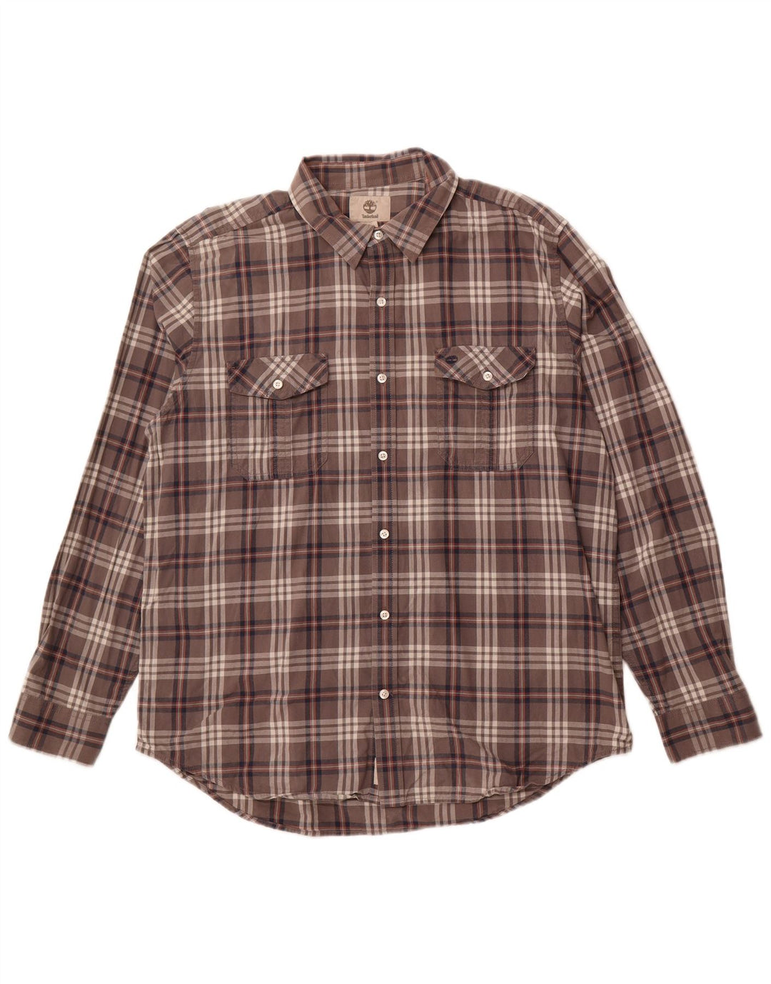 TIMBERLAND Herre Regular Fit skjorte XL Grå ternet bomuld