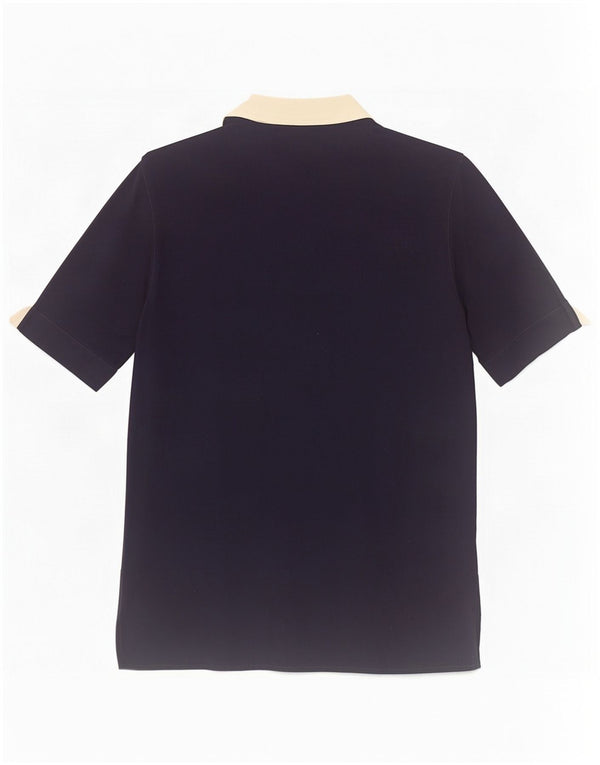 St. Germain Womens Des Pres Polo Shirt IT 44 Medium Navy Blue Colourblock
