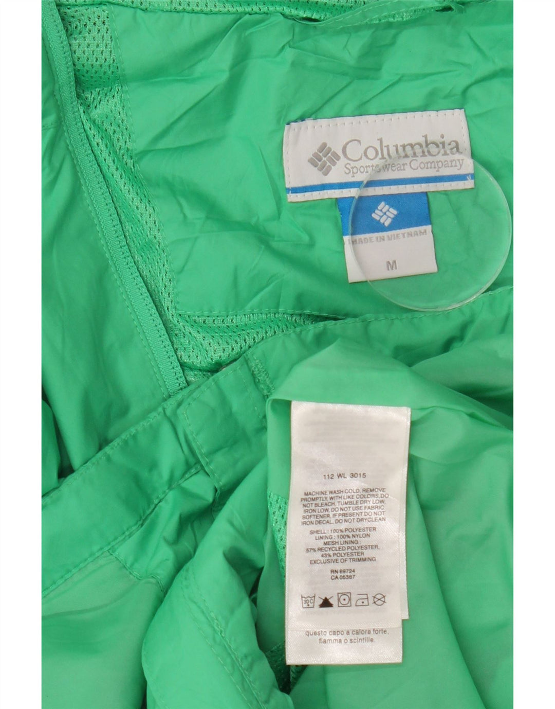 Columbia Regnjakke med hætte til kvinder UK 14 Medium Green Polyester