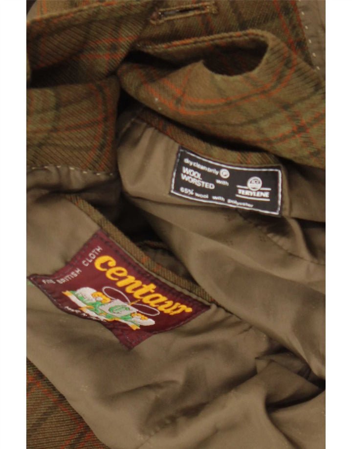 Centaur Herre 2-knaps blazerjakke UK 38 Medium Khaki ternet uld