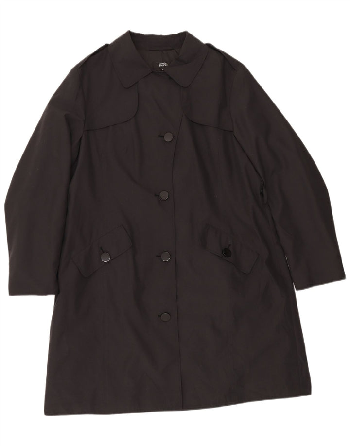Marks & Spencer Trench Coat til kvinder UK 20 2XL Sort Polyester