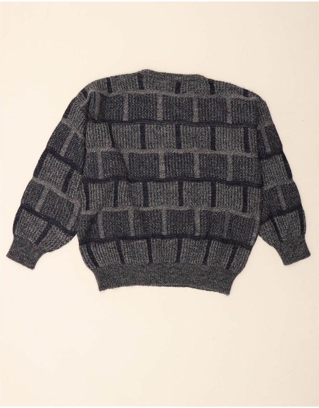 Ivy Oxford Herre Crew Neck Jumper Sweater stor grå ternet akryl