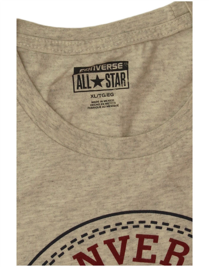 Converse Grafisk T-shirt top til mænd XL Grå Flecked