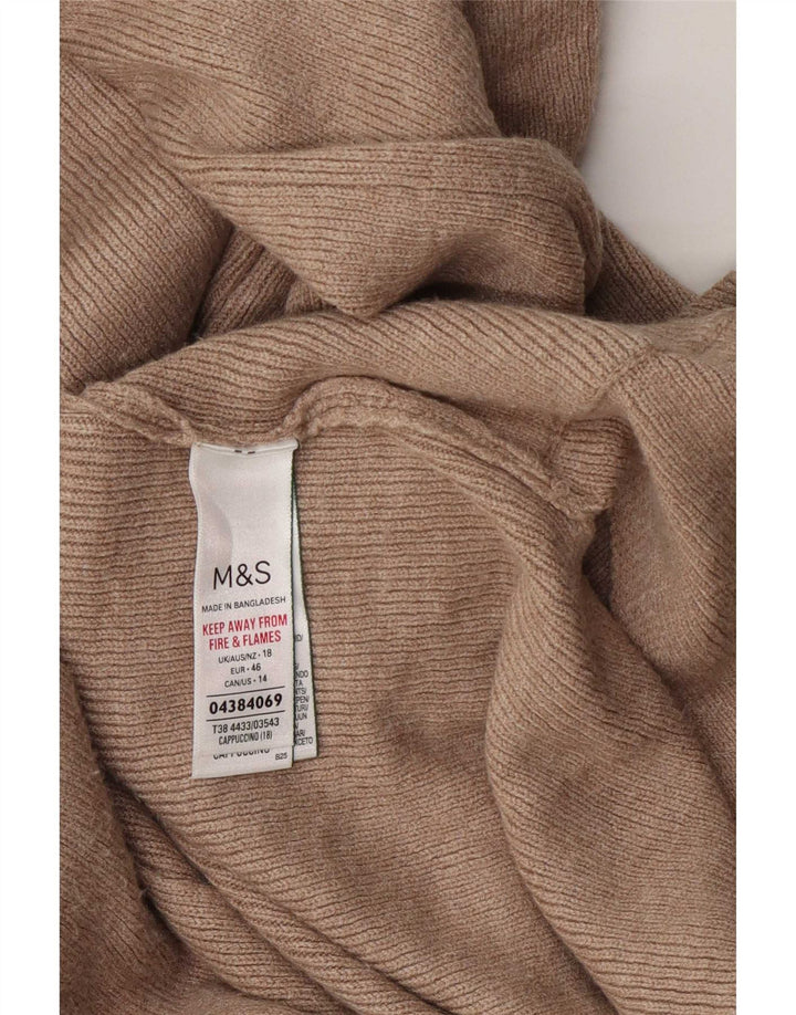 Marks & Spencer Dame Longline Open Cardigan Sweater UK 18 XL Beige
