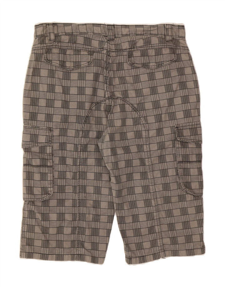 JOHN DEVIN Mens Cargo Bermuda Shorts W36 Large Grey Check Cotton Vintage John Devin and Second-Hand John Devin from Messina Hembry 