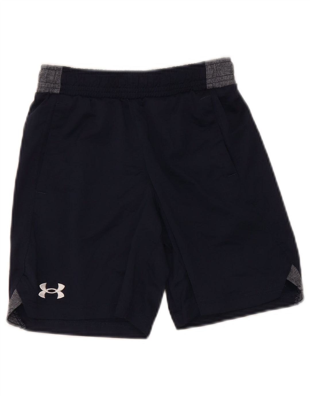 Under Armour Boys Sports Shorts 7-8 år Small Navy Blue Colourblock