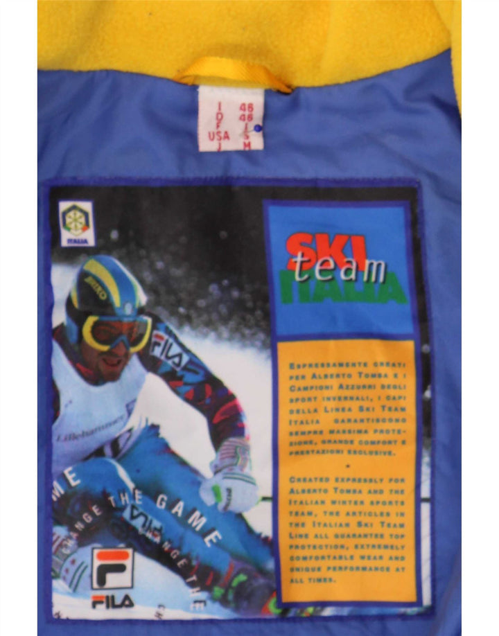 Fila Skijakke med hætte til mænd IT 46 Small Yellow Colourblock Polyester Sports