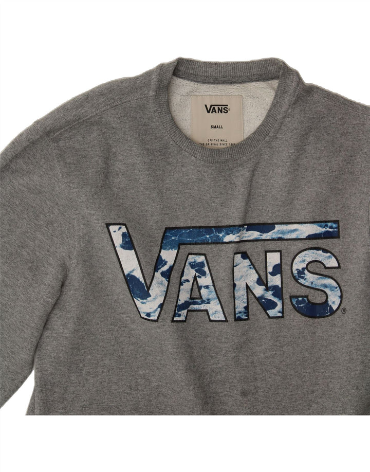 VANS Mens Graphic Sweatshirt Jumper Small Grey Cotton Vintage Vans and Second-Hand Vans from Messina Hembry 