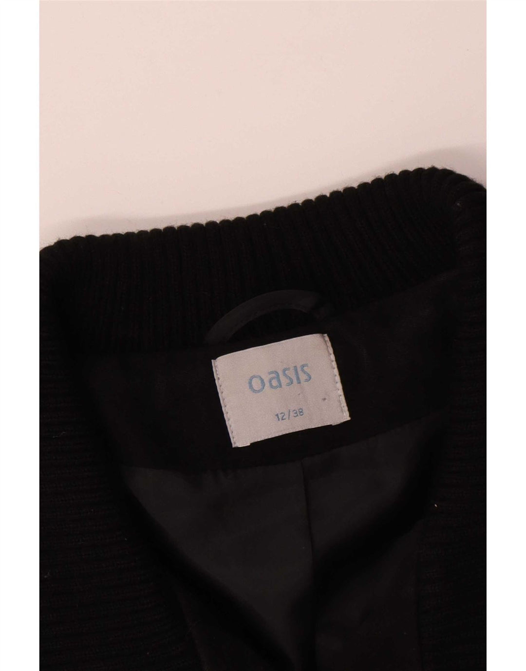 Oasis Dame Overfrakke UK 12 Medium Sort Bomuld