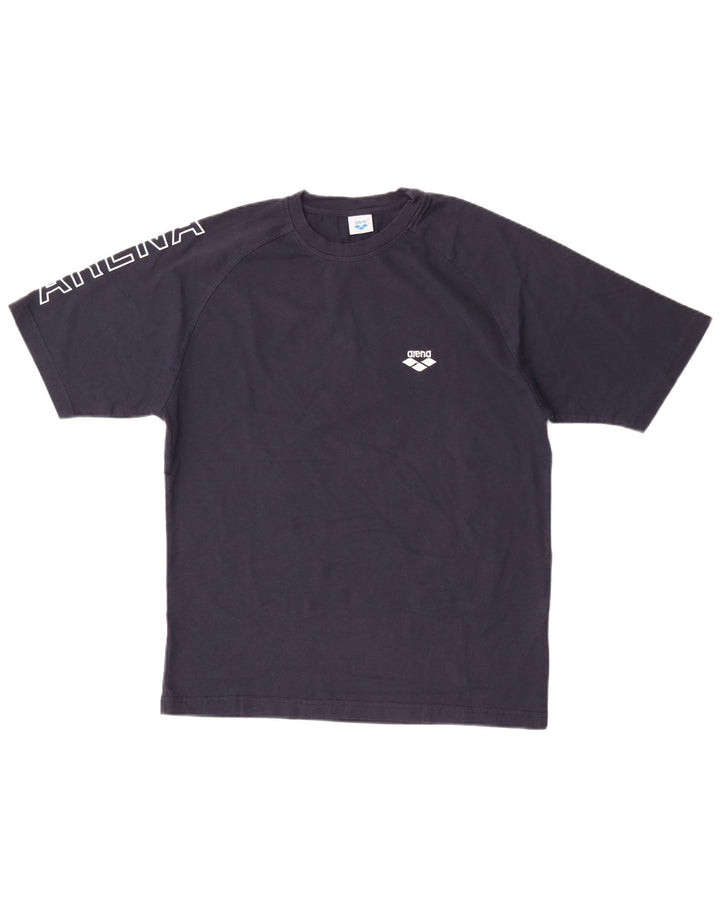 Arena Herre grafisk T-shirt Top Medium Marineblå Bomuld