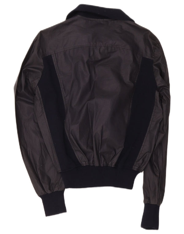 Vintage bomberjakke til kvinder IT 48 XL Marineblå Colourblock Polyester