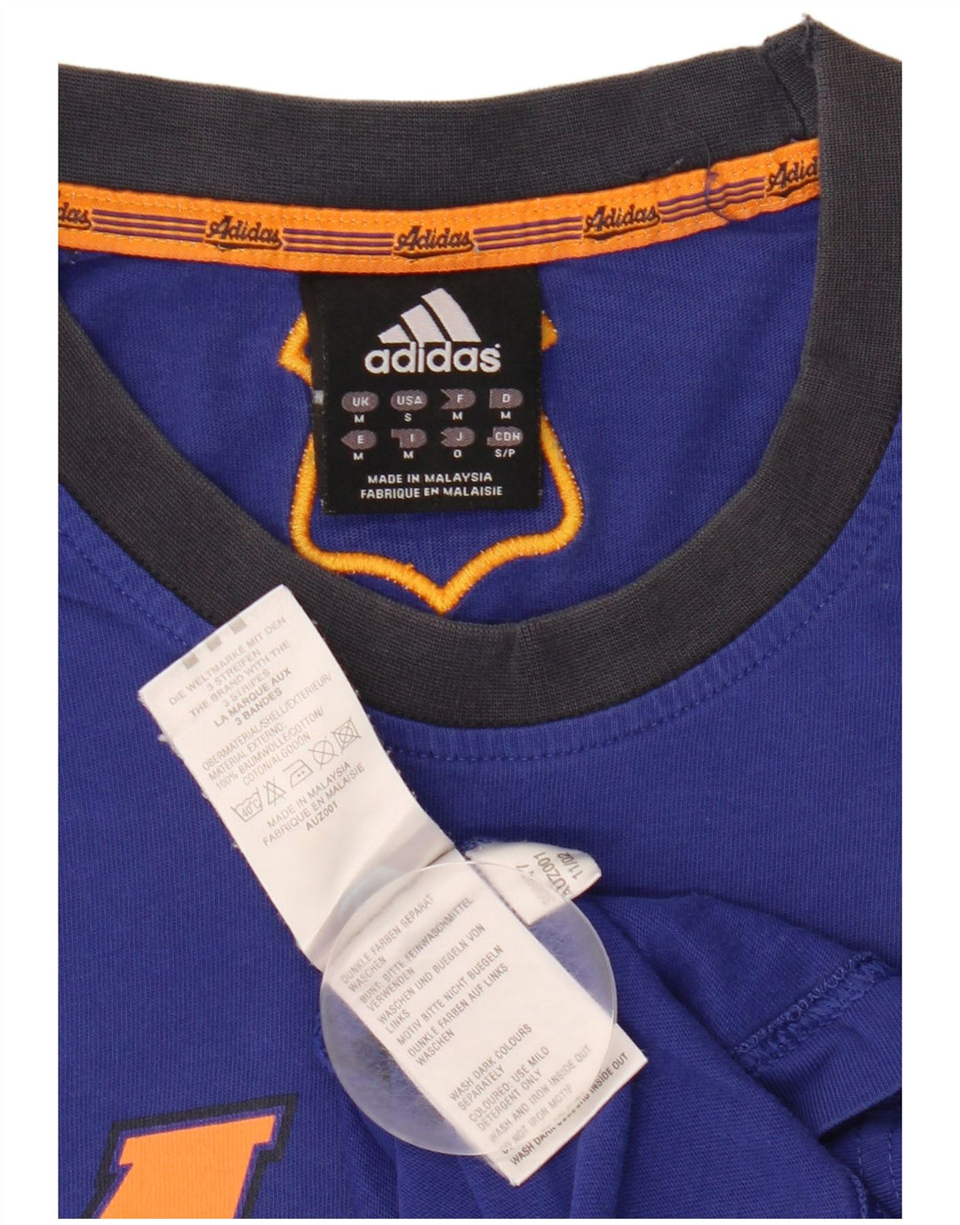 Adidas Grafisk T-shirt top mellemblå bomuld til mænd
