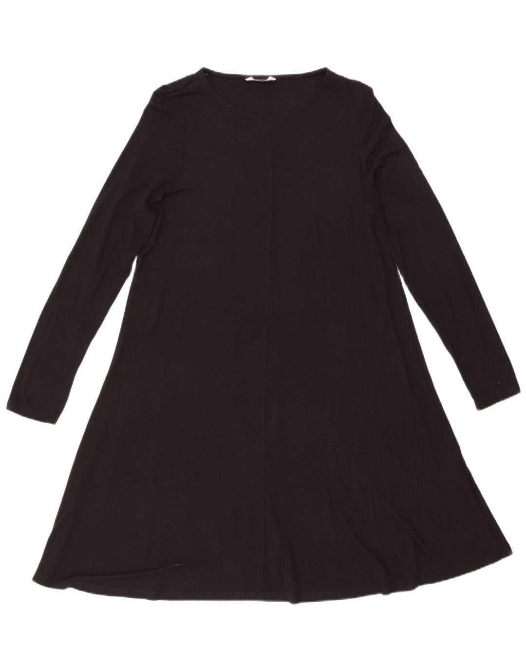 Marks & Spencer Dame Langærmet A-line Kjole UK 12 Medium Black Viscose