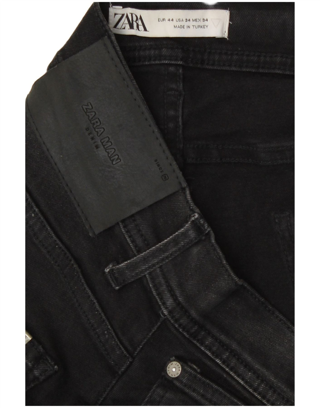 Zara Herre Skinny Jeans EU 44 Large W34 L30 Sort Bomuld