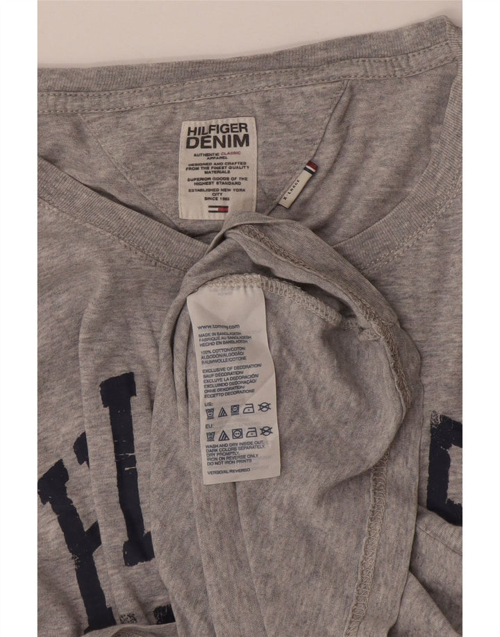 Tommy Hilfiger Herre Grafisk Top Langærmet XL Grå Bomuld