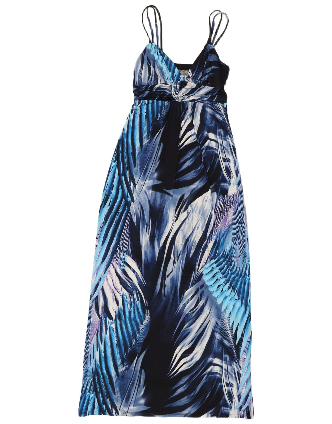 Lipsy Dame ærmeløs Maxi Dress UK 10 Small Blue Floral