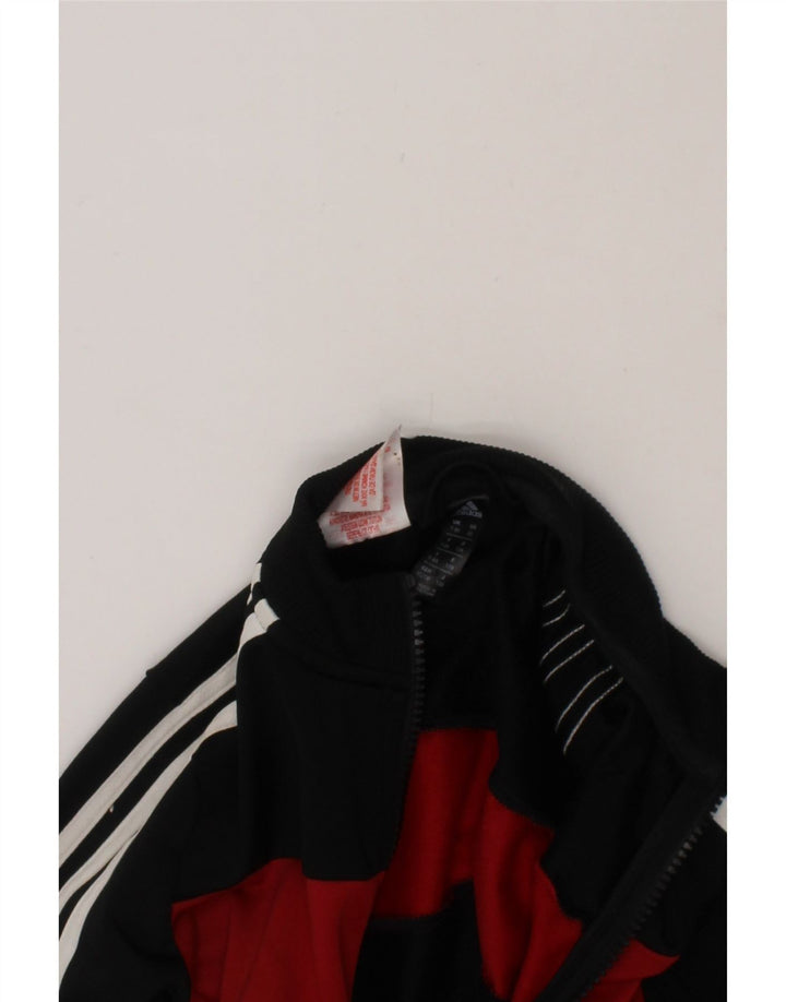 ADIDAS Boys Tracksuit Top Jacket 7-8 Years Black Colourblock Polyester Vintage Adidas and Second-Hand Adidas from Messina Hembry 