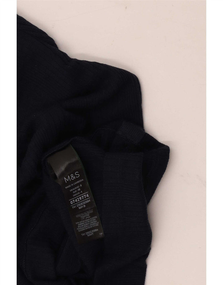Marks & Spencer skjortebluse til kvinder UK 8 Lille marineblå polyester