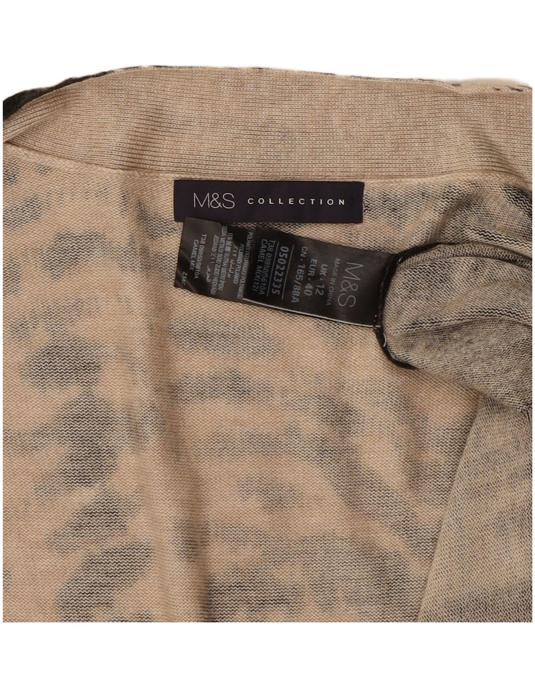 MARKS & SPENCER Dame Longline Cardigan Sweater UK 12 Medium Beige