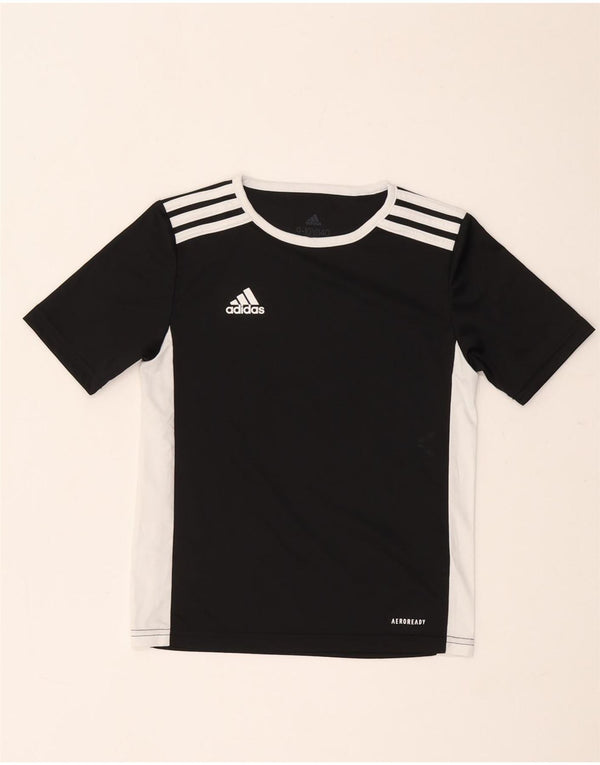 Adidas Boys Aeroready T-Shirt Top 9-10 år Sort Colourblock Polyester