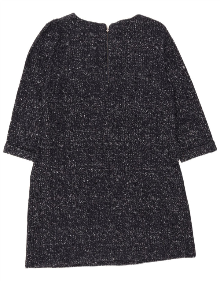WHITE STUFF Womens 3/4 Sleeve Basic Dress UK 12 Medium  Navy Blue Flecked
