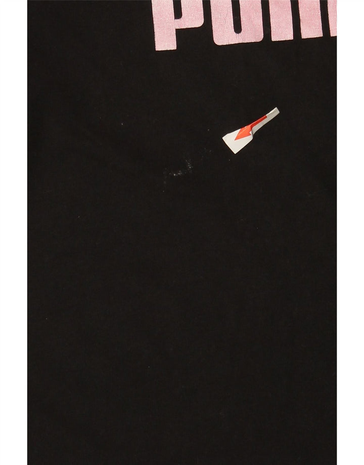 Puma Graphic T-Shirt Top UK 10 Small Black