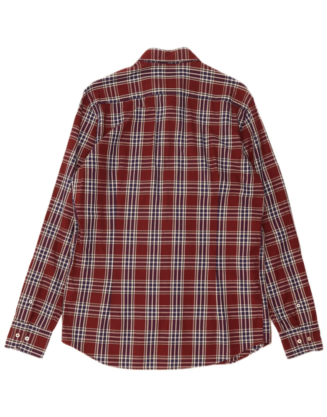 Massimo Dutti Herreskjorte Medium Bourgogne ternet bomuld