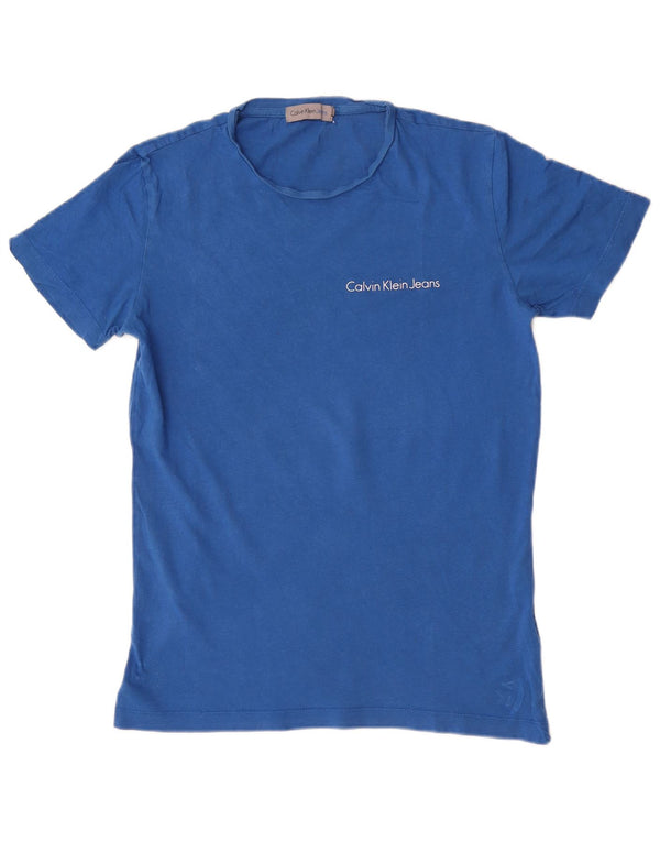 Calvin Klein Jeans Herre T-shirt Top Lille Blå Bomuld