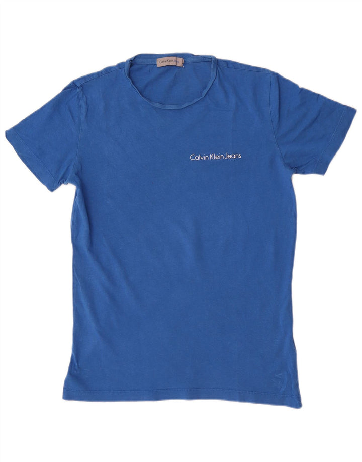Calvin Klein Jeans Herre T-shirt Top Lille Blå Bomuld