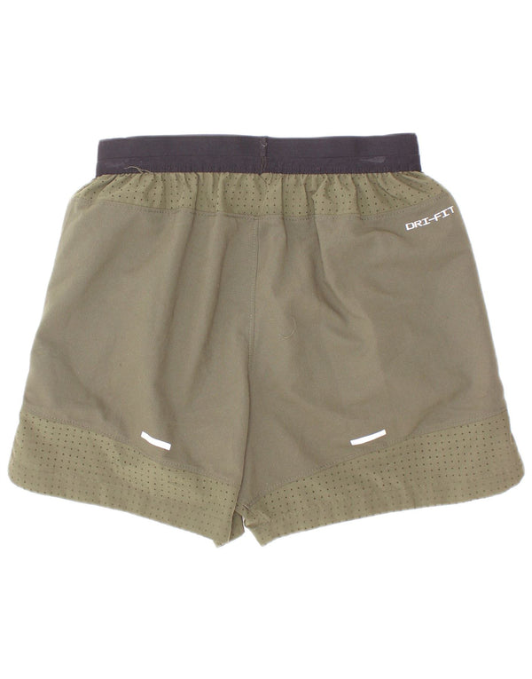 Nike Boys Dri Fit Sportshorts 8-9 år Small Khaki Colourblock Polyester