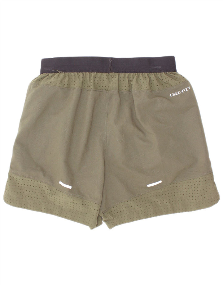 Nike Boys Dri Fit Sportshorts 8-9 år Small Khaki Colourblock Polyester