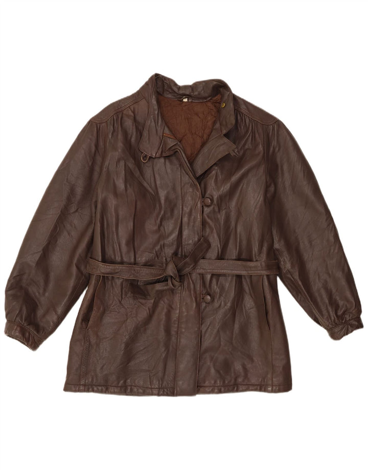 Vintage læderjakke til kvinder EU 38 Medium Brun