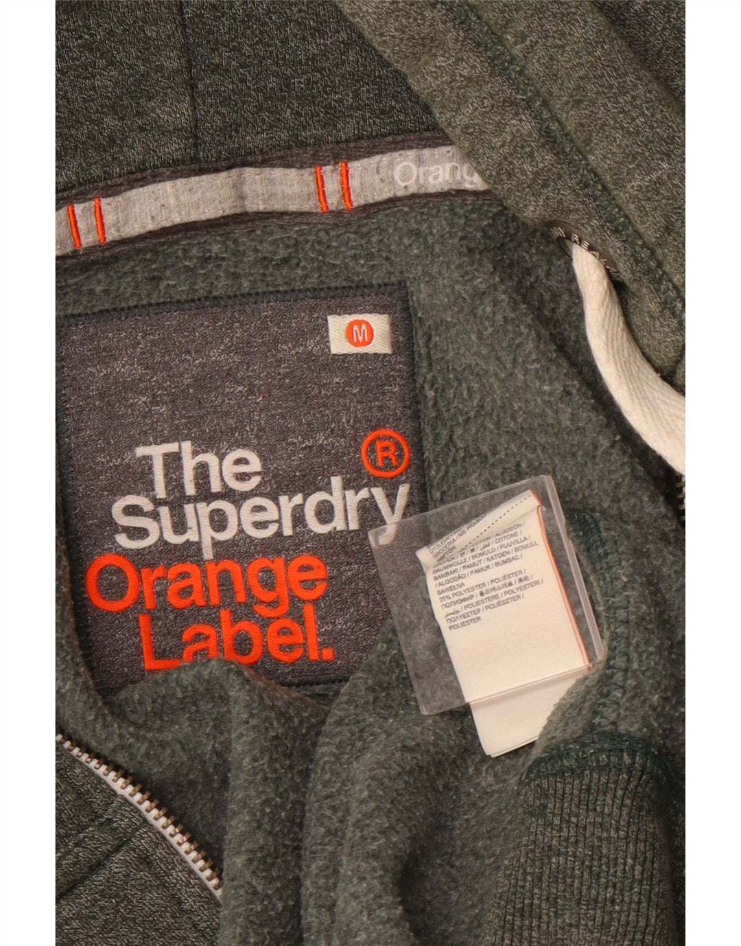 SUPERDRY Hættetrøje med lynlås til mænd Medium Khaki Bomuld